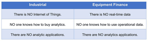 Equipment Finance Advisor Chart Industrial Compared to Equipment Finance