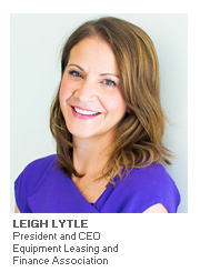 Equipment Finance article with Leigh Lytle - President and CEO - Equipment Leasing and Finance Association